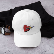 Load image into Gallery viewer, Embroidered Heart and Dagger Dad Hat